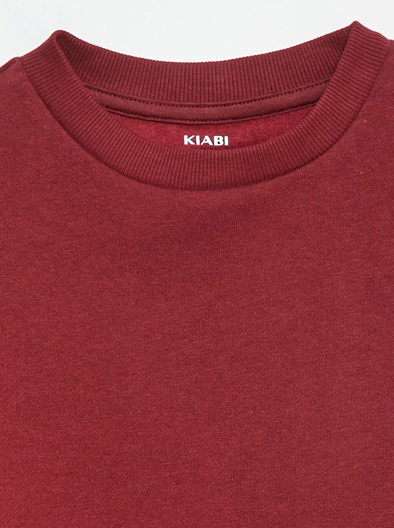 Felpa in tessuto felpato tinta unita Marrone - Kiabi