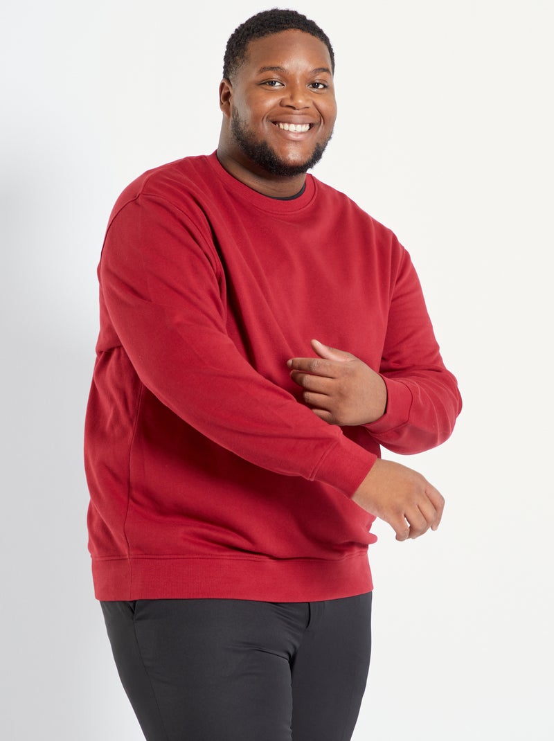 Felpa in tessuto felpato tinta unita rosso bordeaux Kiabi