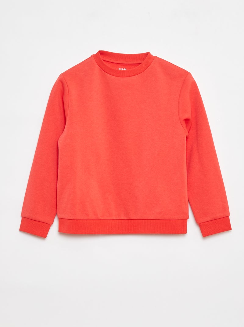 Felpa in tessuto felpato tinta unita Rosso Bambino Kiabi
