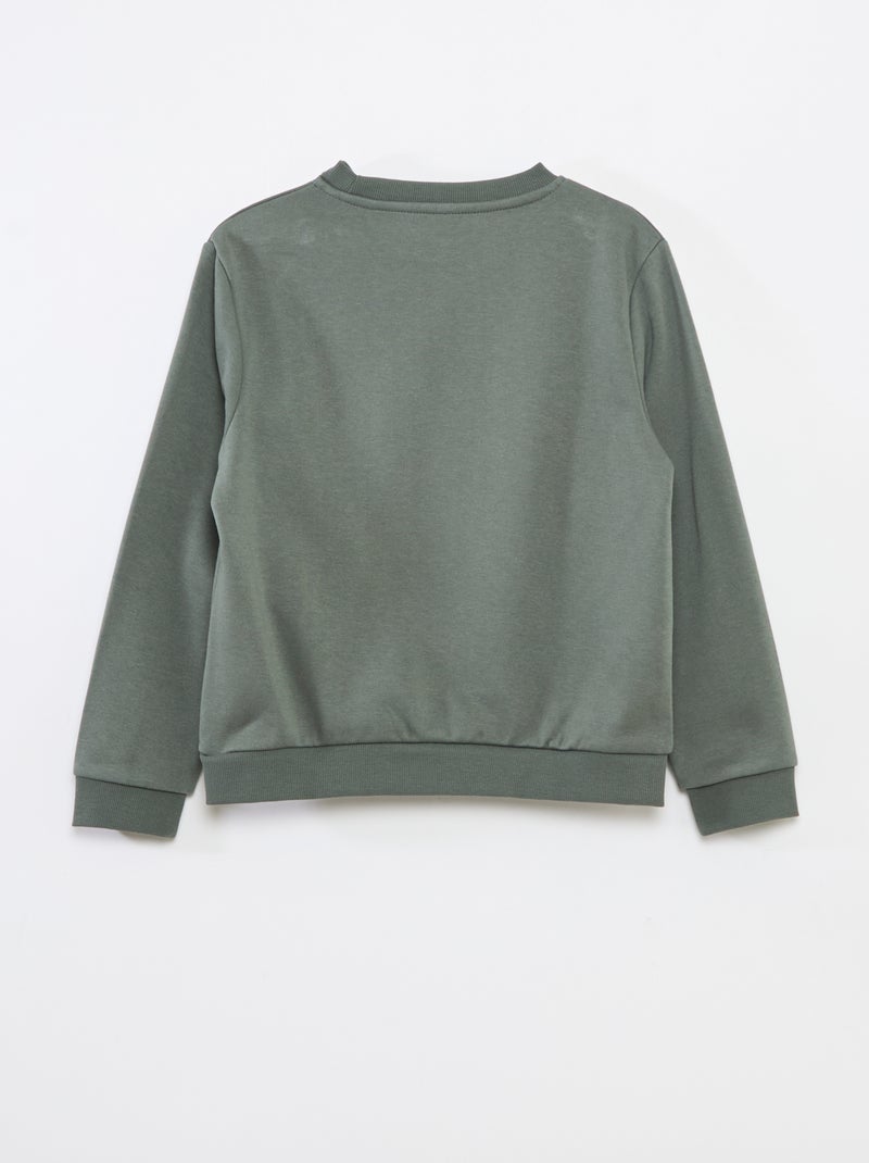 Felpa in tessuto felpato tinta unita Verde - Kiabi