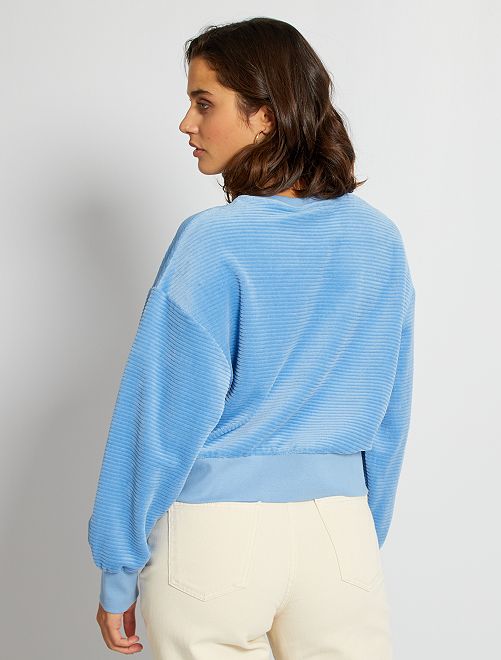 Felpa in velluto - BLU - Kiabi - 18.00€