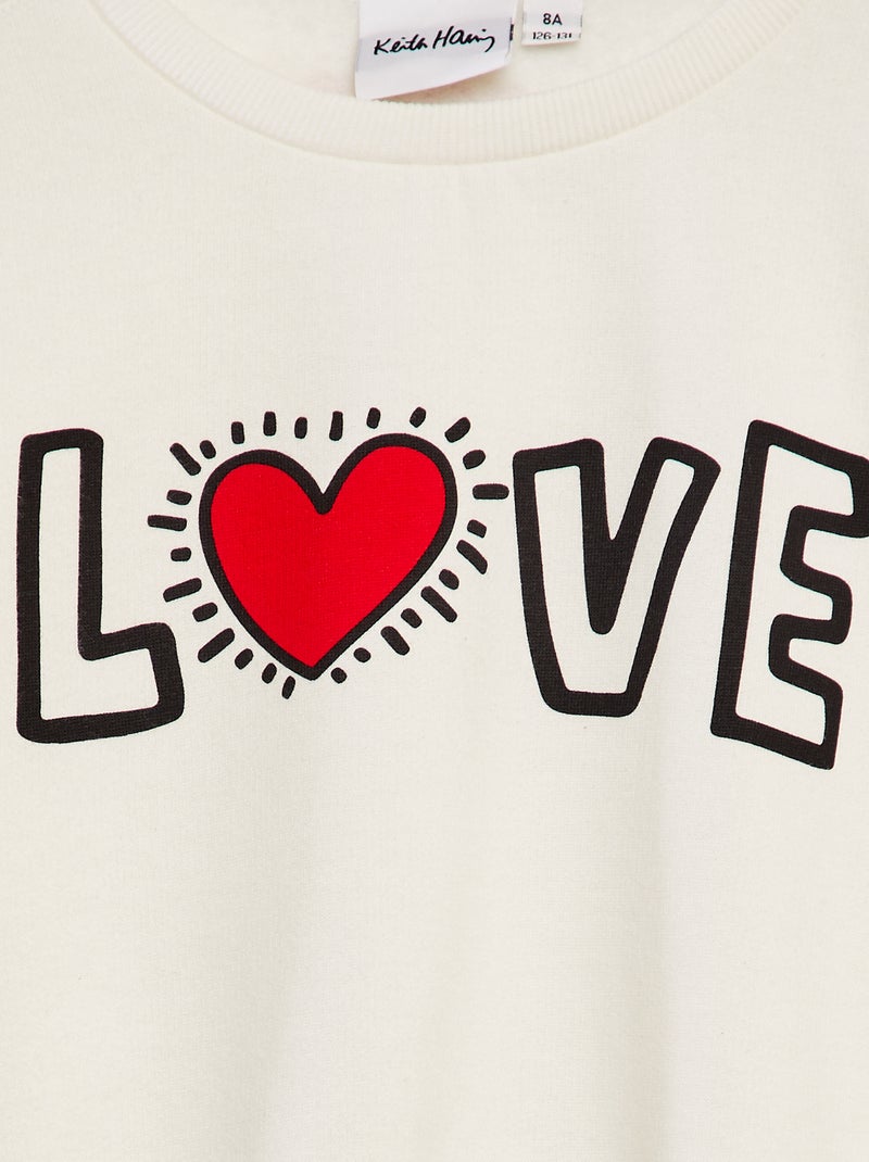 Felpa 'Keith Haring' - 'San Valentino' BIANCO - Kiabi