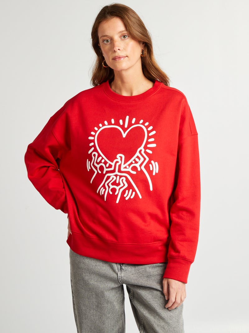 Felpa 'Keith Haring' - 'San Valentino' ROSSO - Kiabi