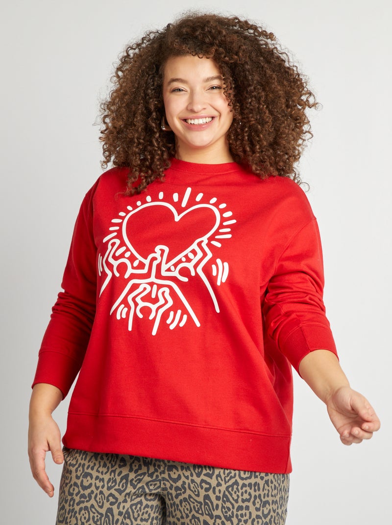 Felpa 'Keith Haring' - 'San Valentino' ROSSO - Kiabi