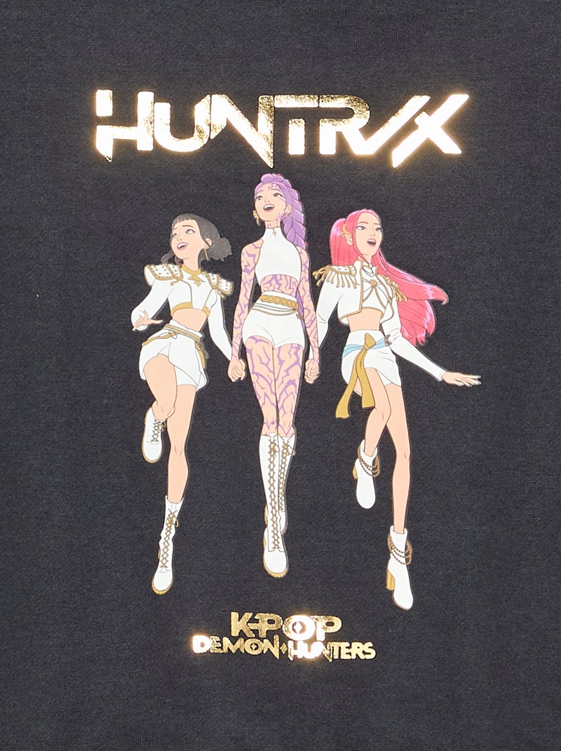 Felpa 'KPop Demon Hunters' a maniche lunghe Nero - Kiabi