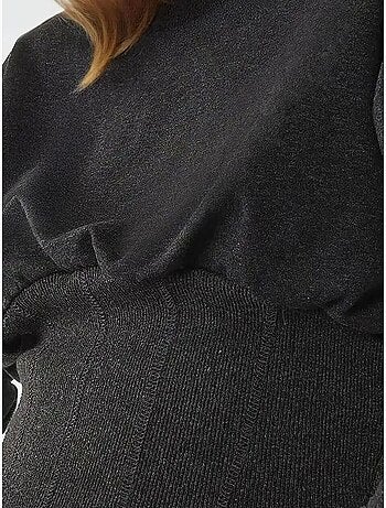 Felpa lavorata a maglia con corsetto e scollo rotondo aderente hiccup