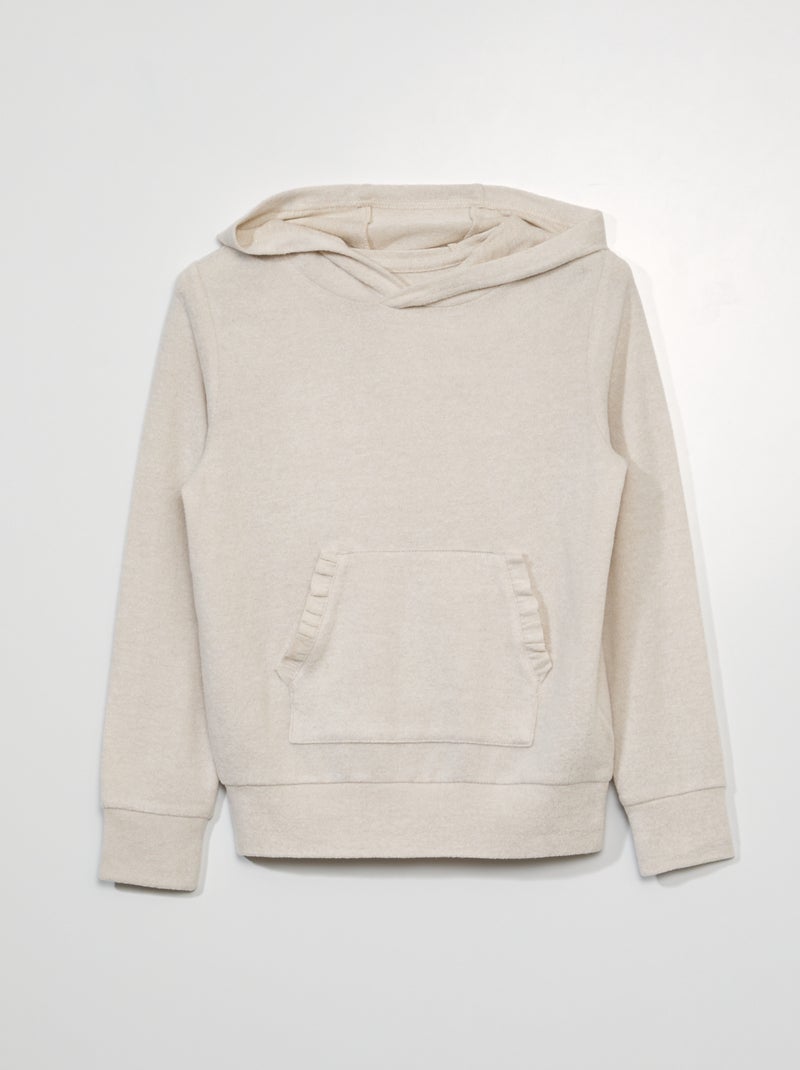 Felpa leggera con cappuccio BEIGE - Kiabi