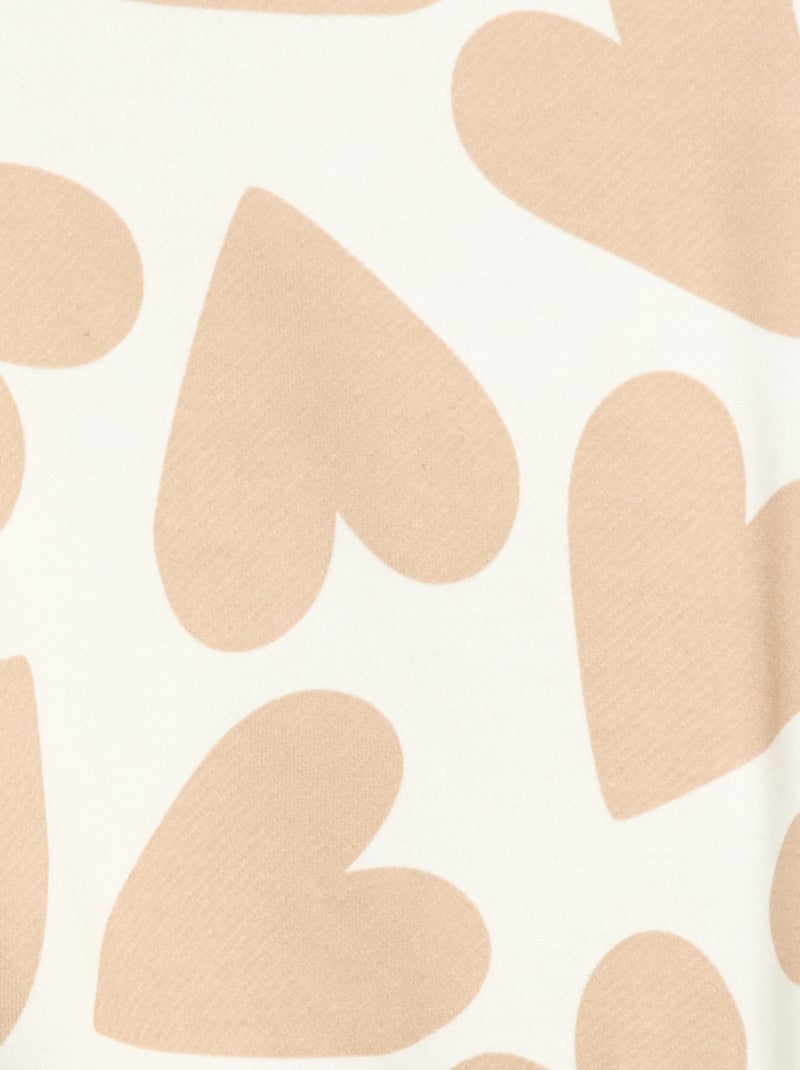 Felpa leggera in felpa garzata con stampa Beige - Kiabi
