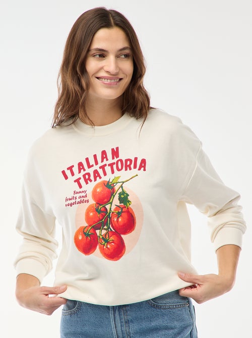 Felpa leggera in felpa garzata con stampa - Kiabi