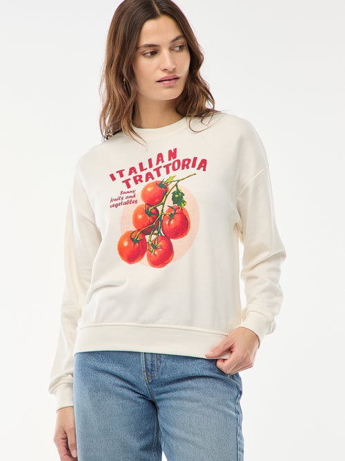 Felpa leggera in felpa garzata con stampa - Kiabi