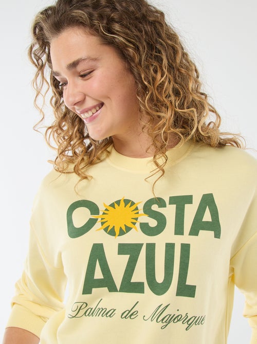 Felpa leggera in felpa garzata con stampa - Kiabi