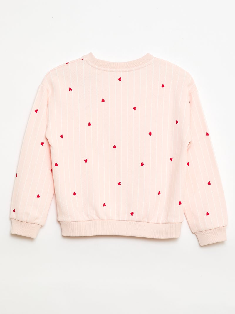 Felpa leggera in felpa garzata con stampa Rosa - Kiabi