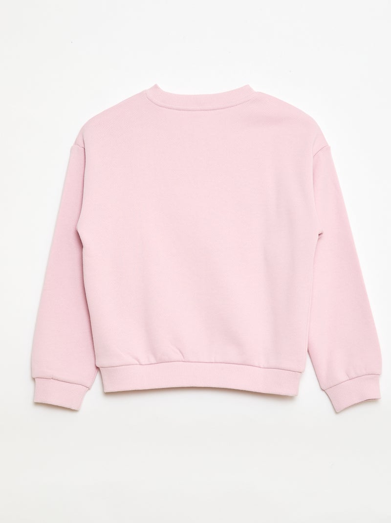 Felpa leggera in felpa garzata con stampa Rosa - Kiabi
