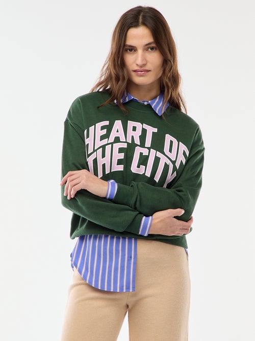 Felpa leggera in felpa garzata con stampa - Kiabi Felpa leggera in felpa garzata con stampa - Kiabi