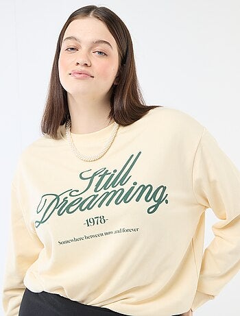 Felpa leggera in French Terry con scritta