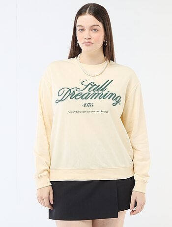 Felpa leggera in French Terry con scritta