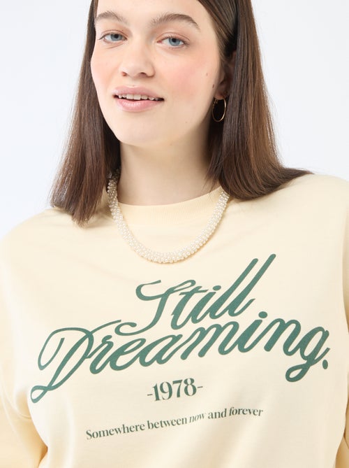 Felpa leggera in French Terry con scritta - Kiabi