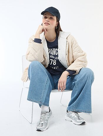 Felpa leggera in French Terry con scritta