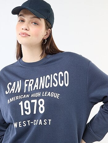 Felpa leggera in French Terry con scritta