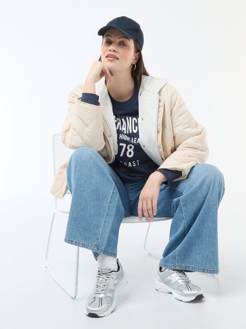 Felpa leggera in French Terry con scritta - Kiabi