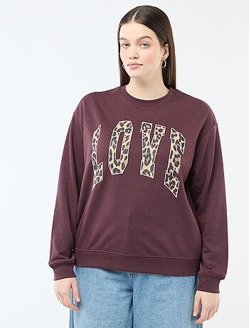 Felpa leggera in French Terry con scritta