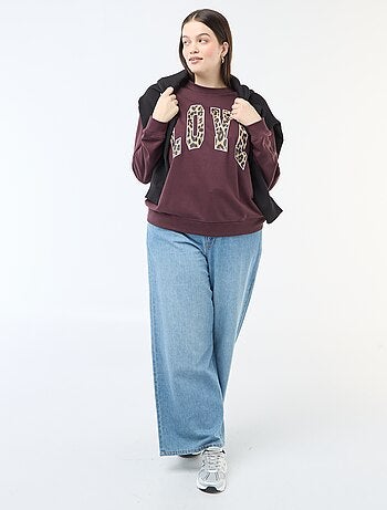 Felpa leggera in French Terry con scritta