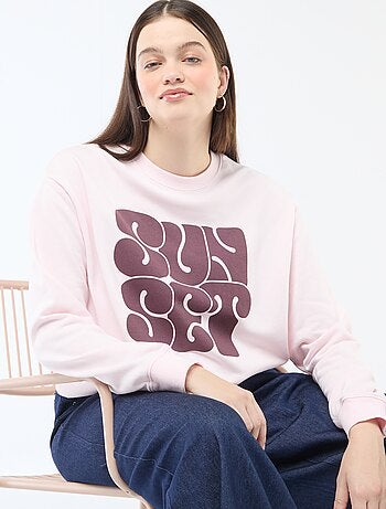 Felpa leggera in French Terry con scritta