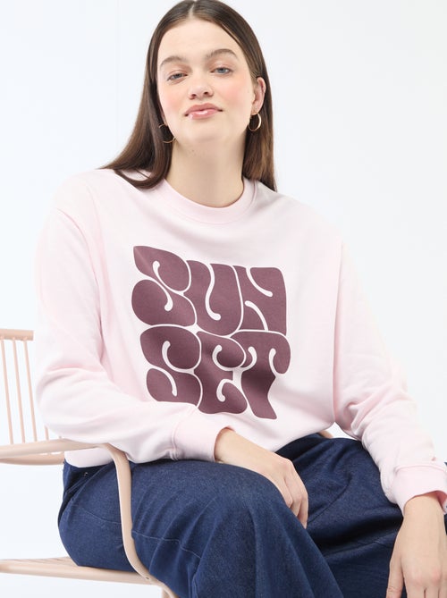 Felpa leggera in French Terry con scritta - Kiabi