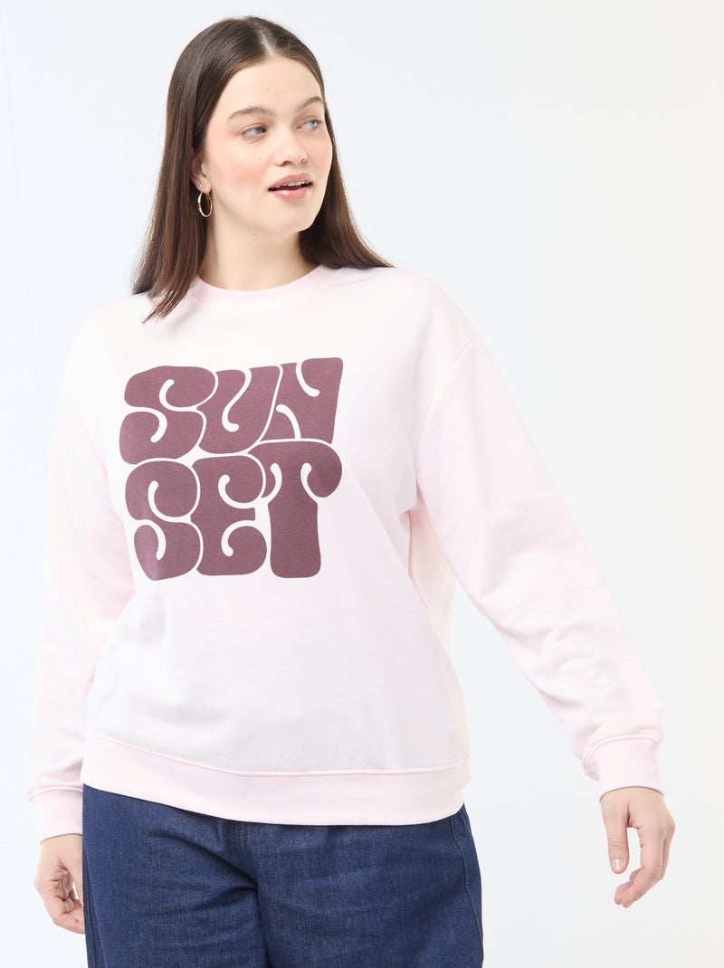 Felpa leggera in French Terry con scritta Rosa - Kiabi