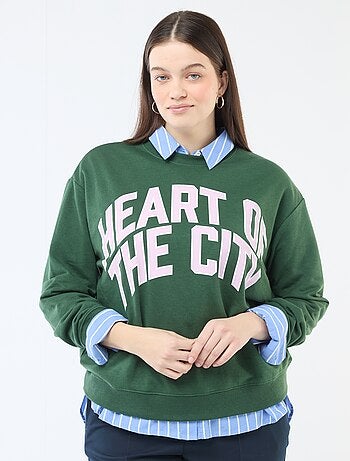 Felpa leggera in French Terry con scritta