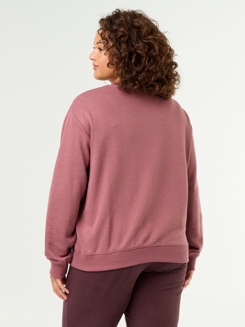 Felpa leggera in French Terry stampata Rosa - Kiabi