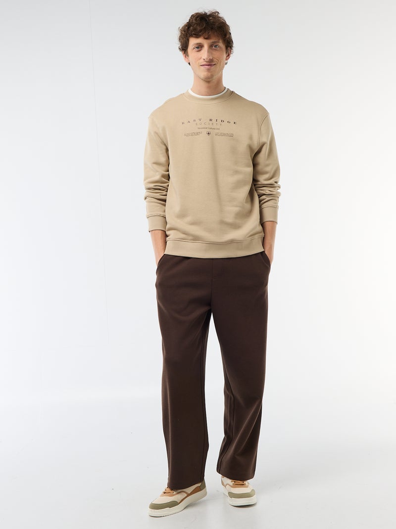 Felpa leggera in mollettone stampata fronte/retro Beige - Kiabi