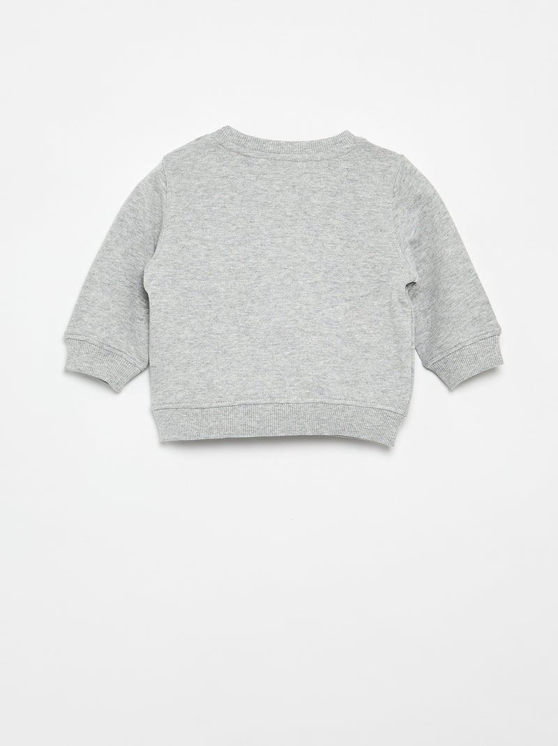 Felpa leggera in mollettone stampato Grigio - Kiabi
