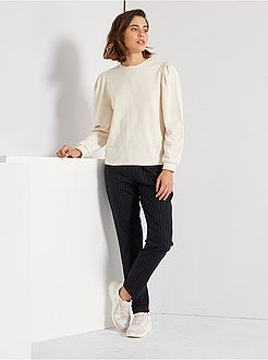 Felpa leggera maniche a sbuffo - Kiabi