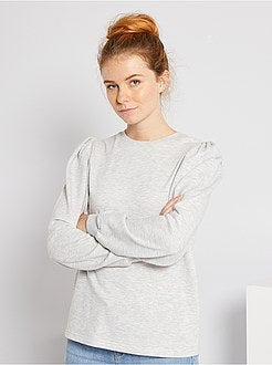 Felpa leggera maniche a sbuffo - Kiabi