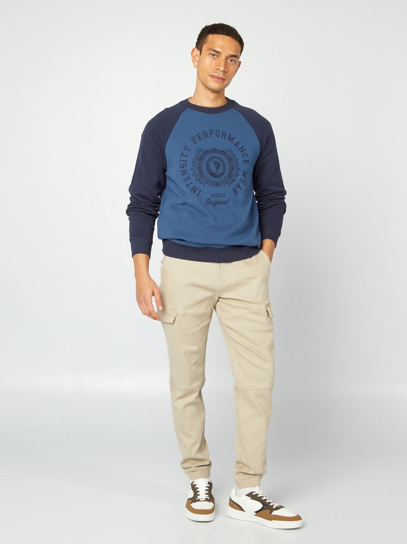 Felpa leggera maniche raglan BLU - Kiabi