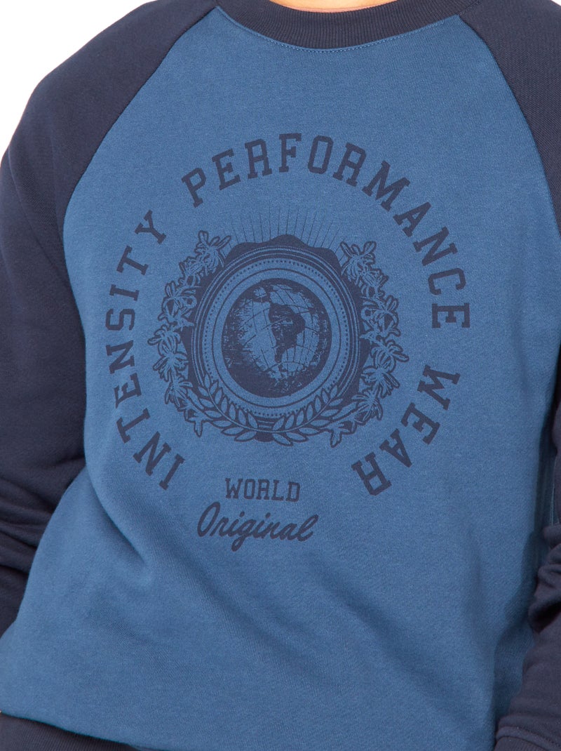 Felpa leggera maniche raglan BLU - Kiabi