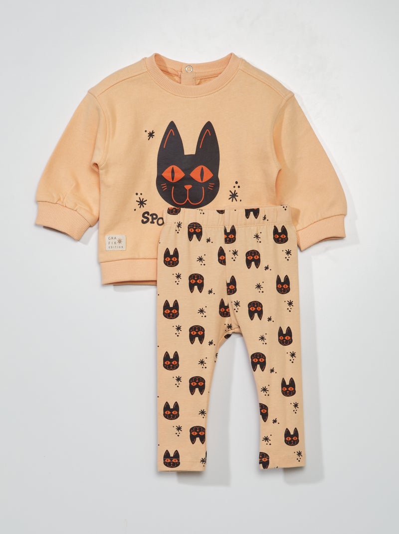 Felpa + leggings Halloween - 2 pezzi Rosa pesca - Kiabi