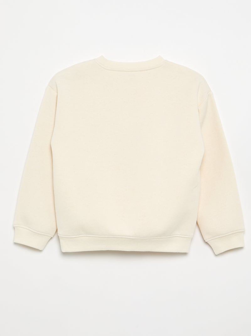 Felpa loose con stampa Beige - Kiabi