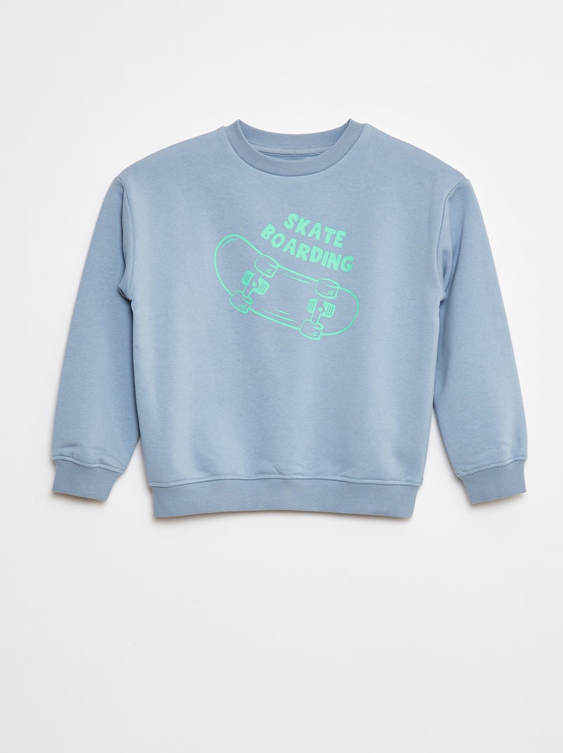 Felpa loose con stampa Blu - Kiabi