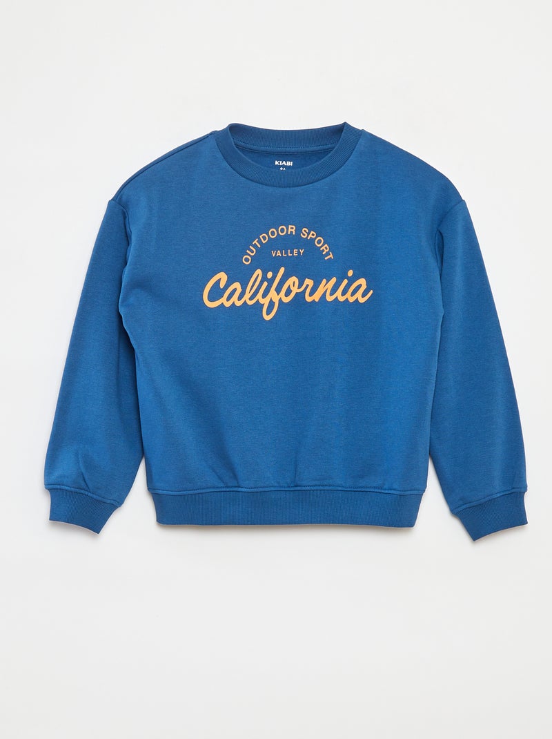 Felpa loose con stampa Blu - Kiabi