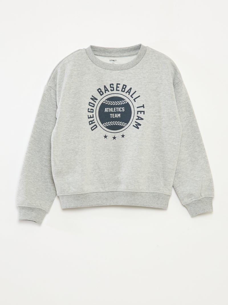 Felpa loose con stampa Grigio - Kiabi