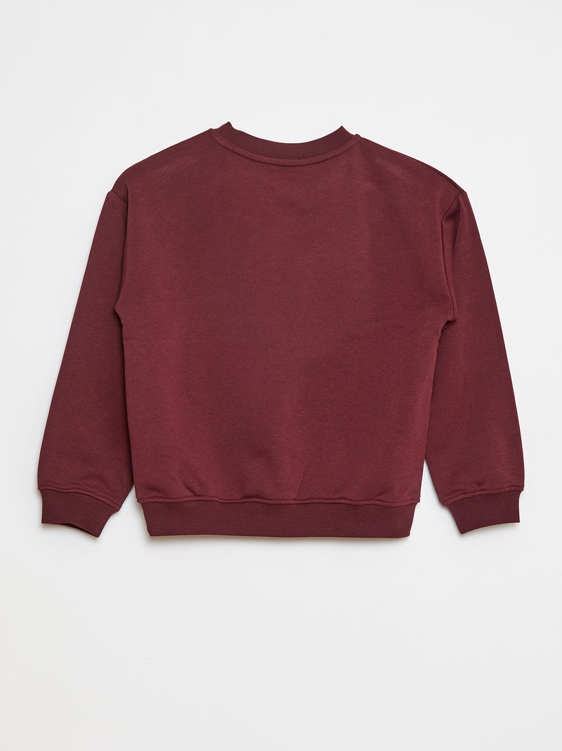 Felpa loose con stampa Marrone - Kiabi