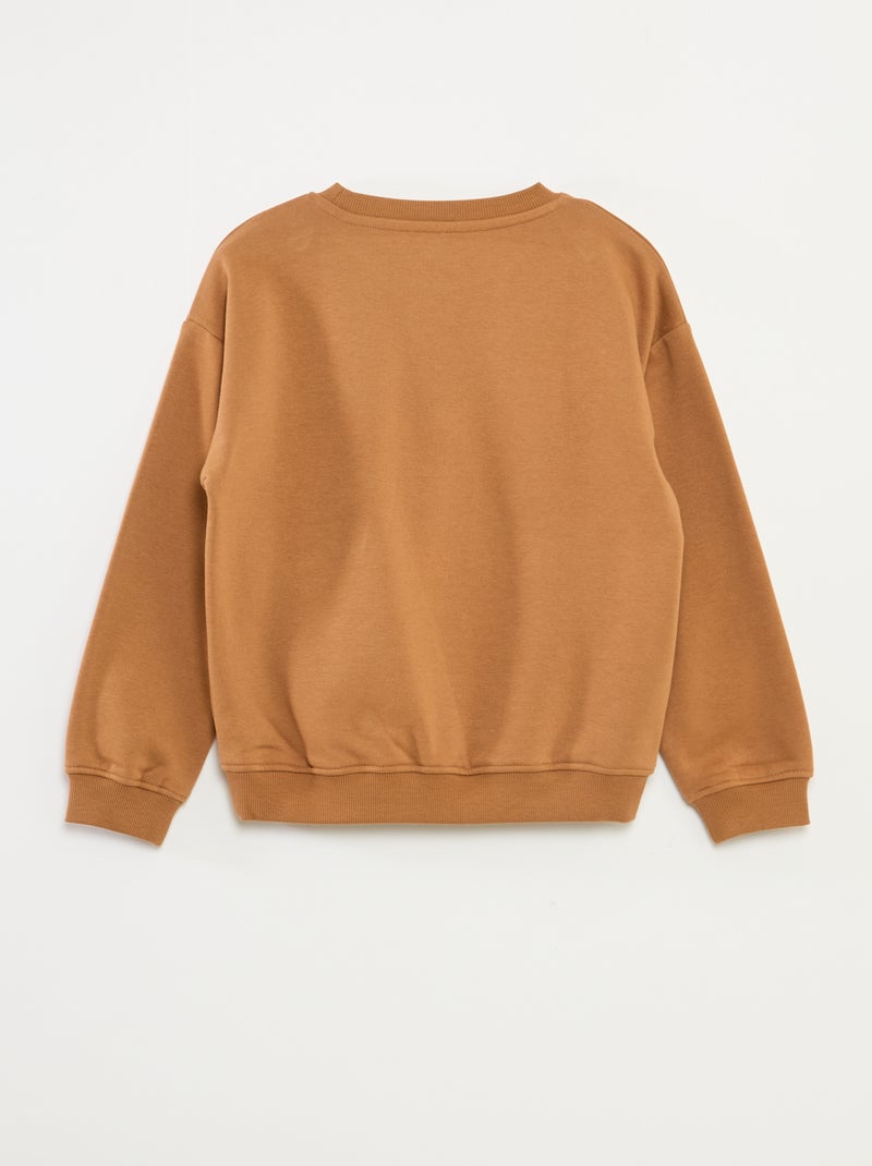Felpa loose con stampa Marrone - Kiabi