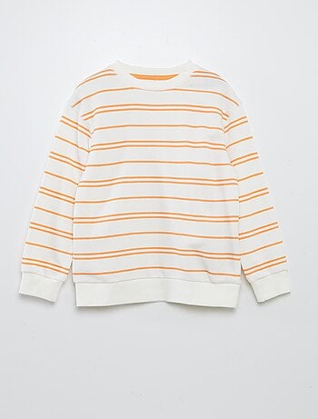 Felpa loose in french terry con scollo tondo
