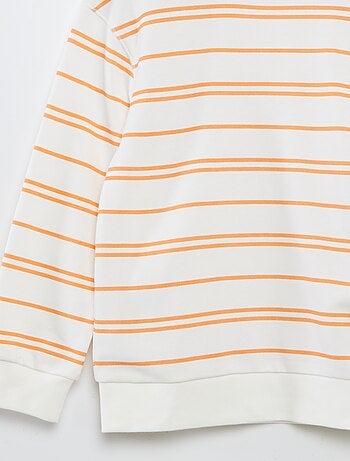 Felpa loose in french terry con scollo tondo