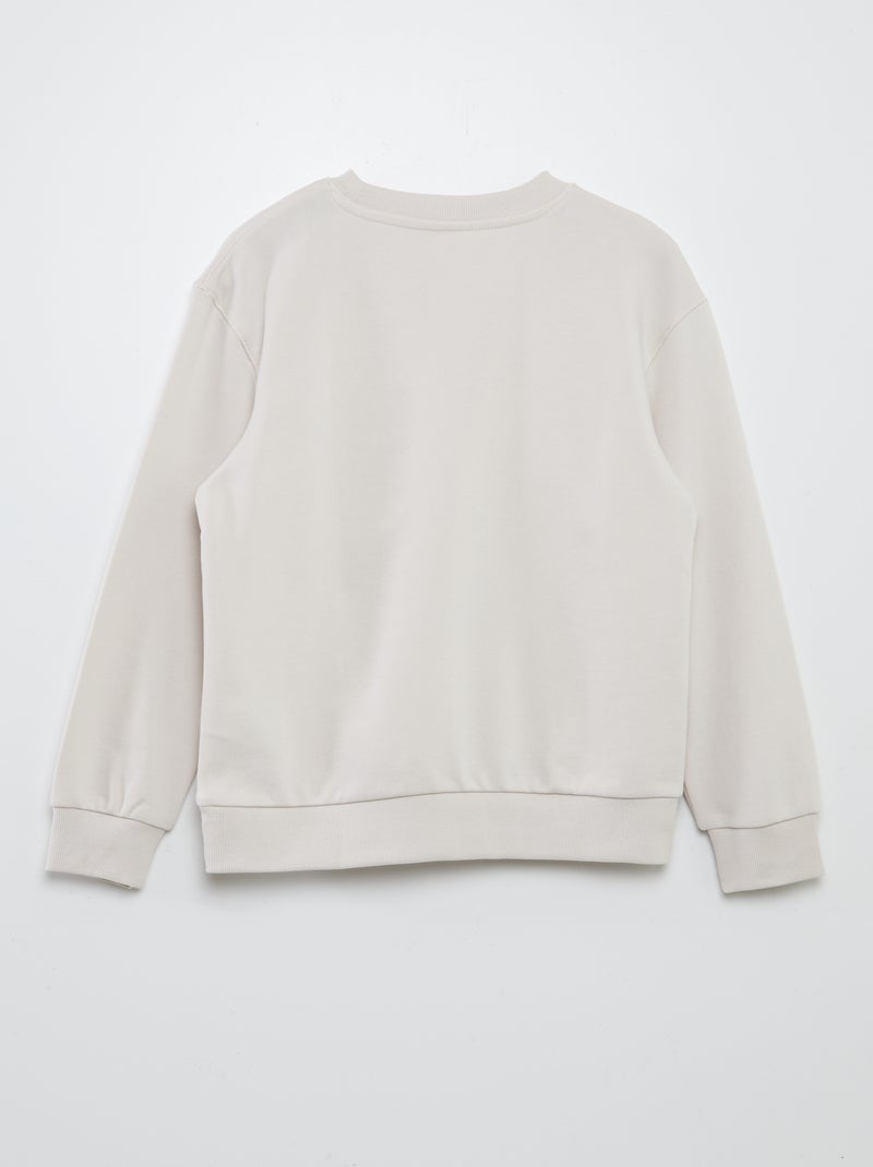 Felpa loose in french terry con scollo tondo BIANCO - Kiabi