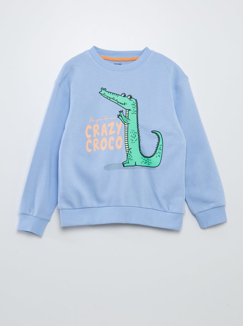 Felpa loose in french terry con scollo tondo BLU - Kiabi