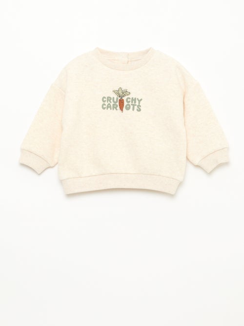 Felpa mélange con interno in morbido velluto - Kiabi