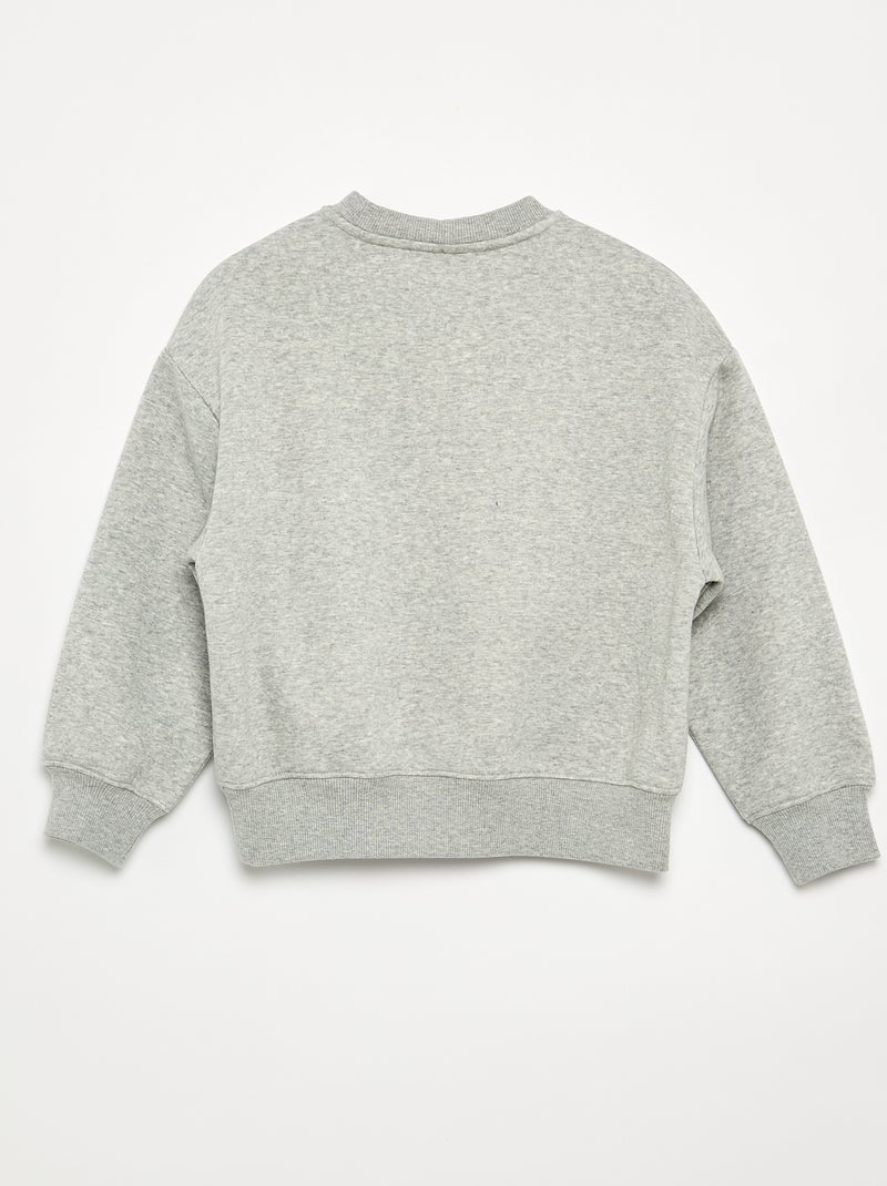 Felpa mélange con motivi perlati Grigio - Kiabi